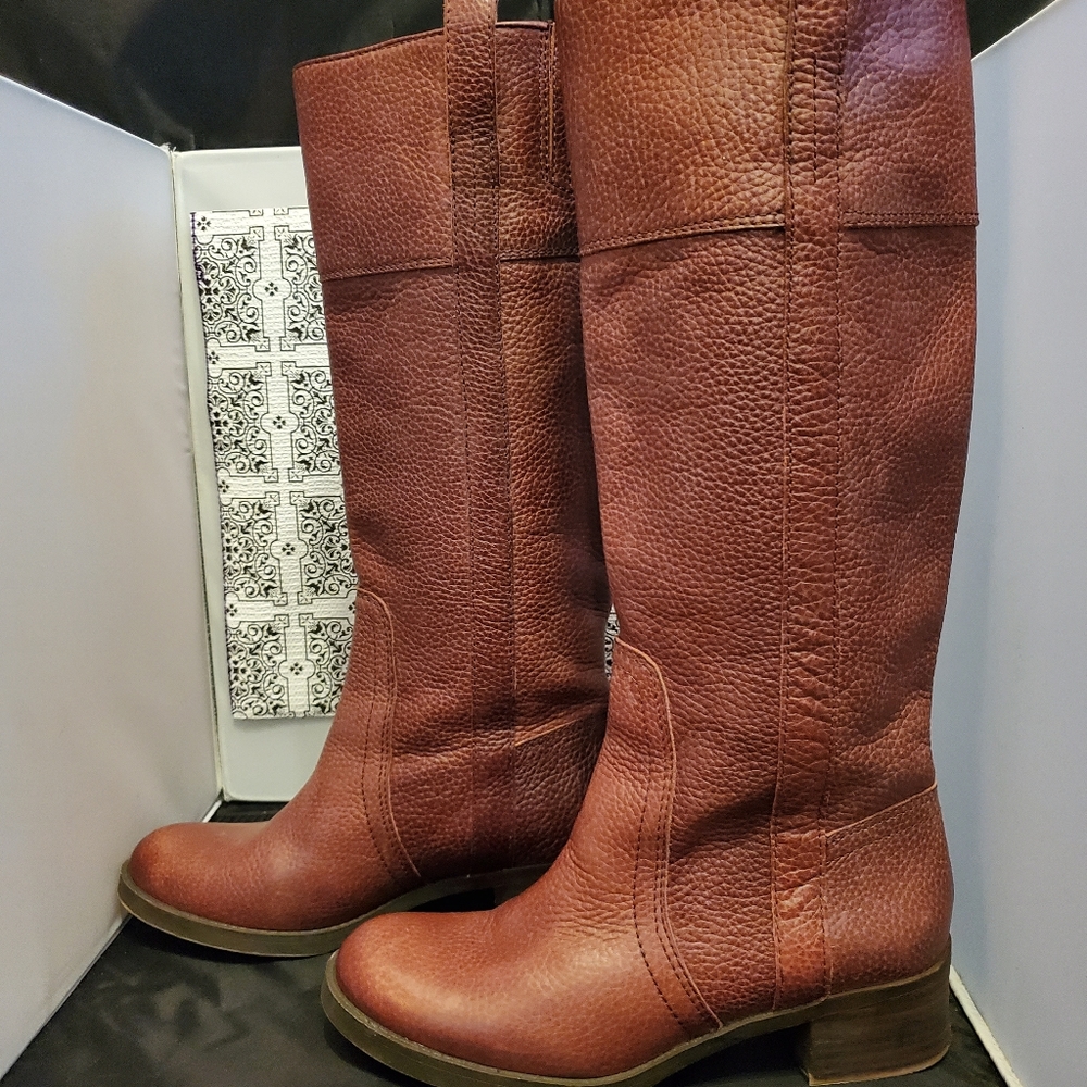 Lucky Brand ~ Hibiscus Pebbled Leather Boots - 7.5